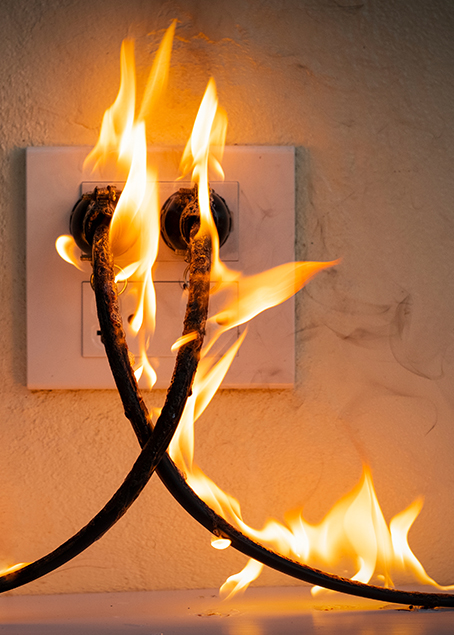 Foto eines Kabelbrandes einer Steckdose, als Symbol für – Was ist eine Havarie? – Foto: Ticha, Adobe Stock