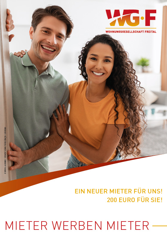 Symbolbild zur Aktion und zum Flyer – Mieter werben Mieter.